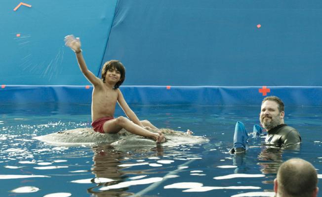 Actor Neel Sethi, on location…in Downtown Los Angeles