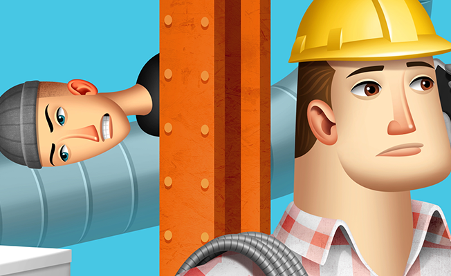 A bandit makes off with a contractor’s toolbox, then his lunch, and then his hat.