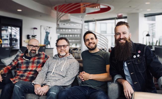 L-R: Flavor's Steve Wood, director Scott Smith, Another Country's Mike Regan, and editor Aaron Kiser of Cutters. Photo credit: Liz Slattery.