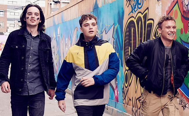 Pictured (l-r): Ferdia Walsh-Peelo, Dean Charles Chapman and Finn Cole of HERE ARE THE YOUNG MEN