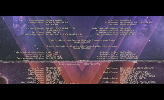 Guardians of the Galaxy Vol. 2 end crawl image courtesy of Sarofsky.