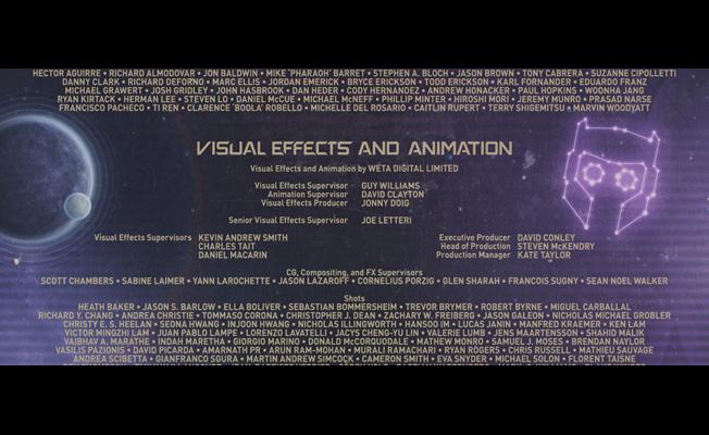 Guardians of the Galaxy Vol. 2 end crawl image courtesy of Sarofsky.
