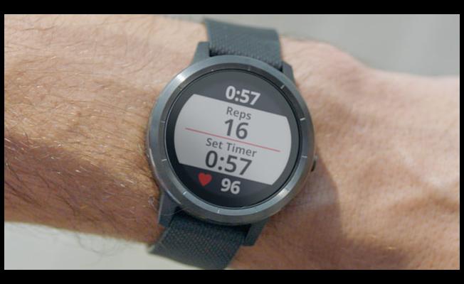 Scene from latest broadcast and digital campaign for Garmin's new Vivoactive 3 smartwatch.