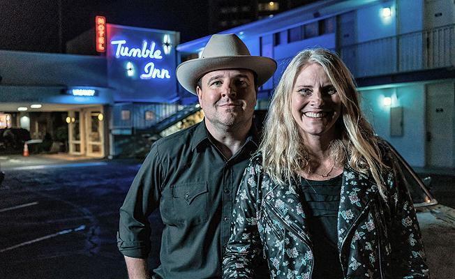 Director Justin Corsbie, seen here with EP Allison Smith, also co-wrote the script for "Hard Luck Love Song."
