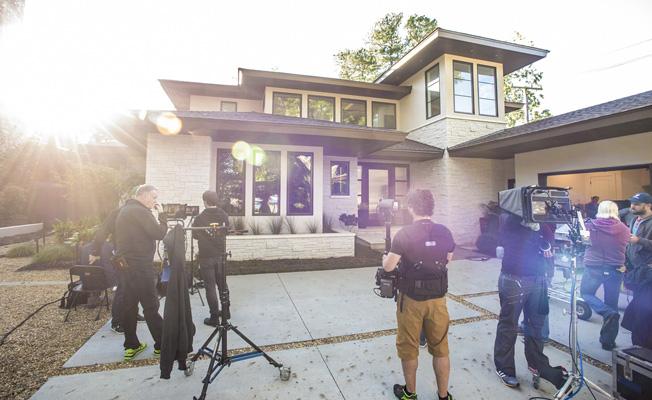 Behind-the-scenes image from JELD-WEN shoot in Charlotte, NC, courtesy of Wondersmith.