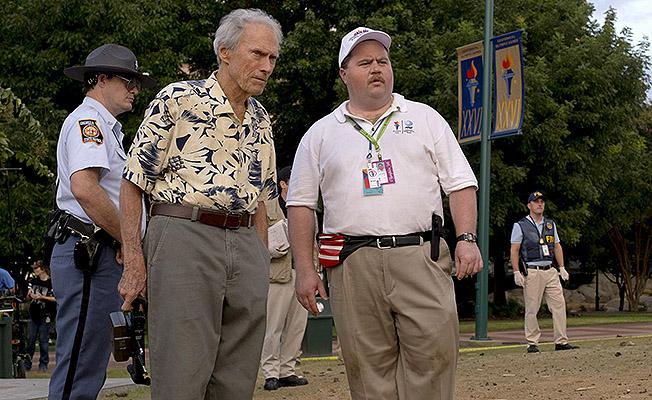 (L-R) CLINT EASTWOOD and PAUL WALTER HAUSER on the set of RICHARD JEWELL a Warner Bros. Pictures Release (Photo by Claire Folger)