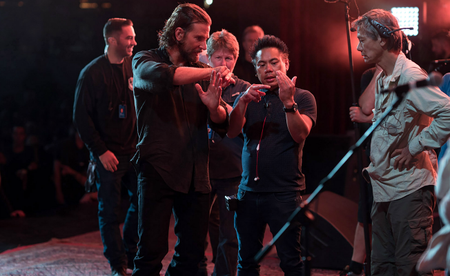 From last year's SHOOT "Road to Oscar" Series, Part 15...Director/co-writer/producer Bradley Cooper (from left), cinematographer Matty Libatique and A-camera operator Scott Sakamoto on the set of "A Star Is Born" (photo by Clay Enos/courtesy of Warner Bros. Pictures)