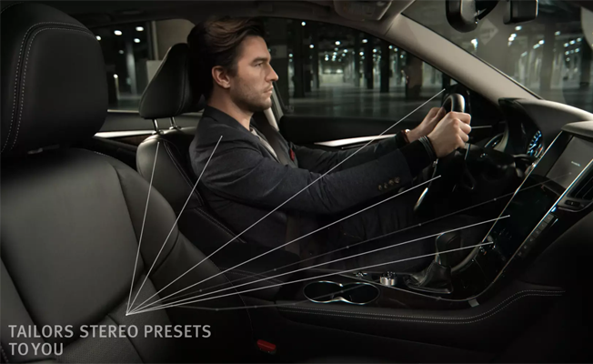 Director Tim Damon shows off the high tech features found on the Infiniti Q60