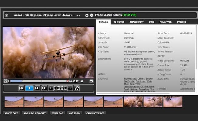 Creative professionals now have access to digital-format stock footage that includes clips from recent Universal releases and classic films. High-quality stock shots, meticulously catalogued for quick search and easy licensing, include categories such as scenics, aerials, city skylines, animals, military action, car run-bys, trains, jets and planes, explosions, and more.