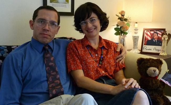 Ron and Laura prepare to be interviewed in a scene from the mockumentary “Ron and Laura Take Back America”