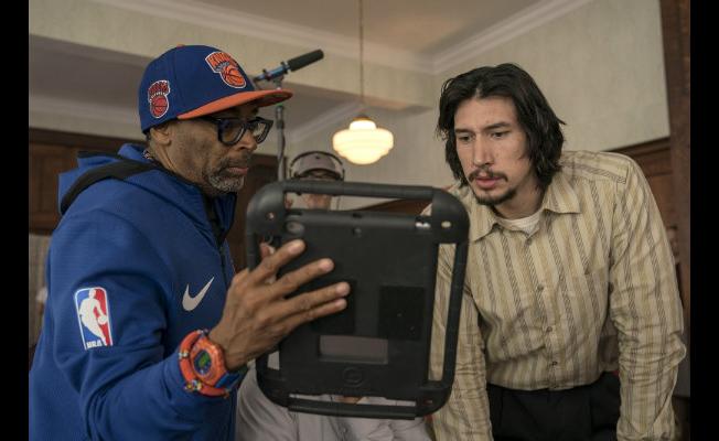 From last year's SHOOT "Road to Oscar" Series, Part 14....Director Spike Lee (l) and actor Adam Driver on the set of "BlacKkKlansman" (photo by David Lee/courtesy of Focus Features)