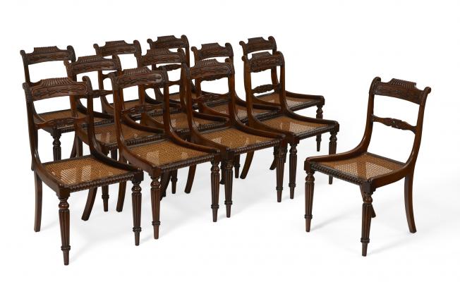 A Set of William IV Dining Chairs from the 19th Century Will be Included Within the Kirk & Anne Douglas Auction, May 18